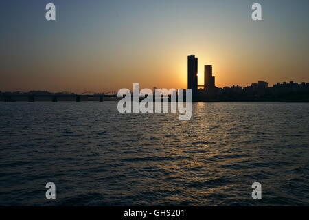 Blick auf Fluss Han (Hangang), Seoul, Südkorea Stockfoto