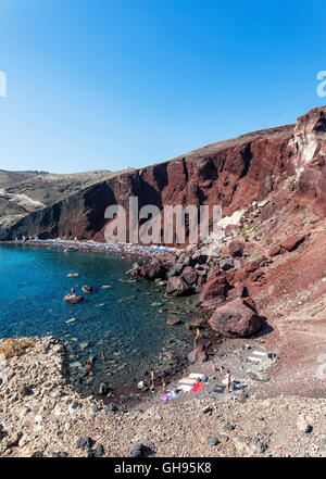 Red Beach, Santorin, Kykladen, griechische Inseln, Griechenland, Europa Stockfoto