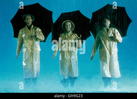 Singen im Regen: DONALD O'CONNOR, DEBBIE REYNOLDS, GENE KELLY Film, Fernsehen, Musical, Komödie, 50er Regie: Gene Kelly, Stanley Donen aka. Singing in the Rain Stockfoto