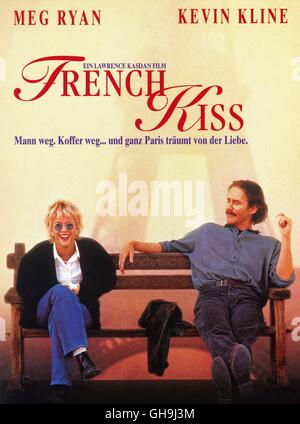 FRENCH KISS French Kiss UK/USA 1995 Lawrence Kasdan Kate (MEG RYAN) Und Luc (KEVIN KLINE) Film, Fernsehen, Komödie, Liebesfilm, 90er, Paar Regie: Lawrence Kasdan aka. French Kiss Stockfoto