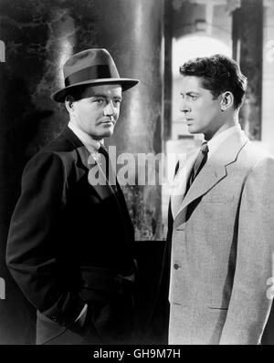 DER FREMDE IM ZUG-Fremde auf einem Zug USA 1951 Alfred Hitchcock Bruno Anthony (ROBERT WALKER) Und Guy Haines (FARLEY GRANGER) Regie: Alfred Hitchcock aka. Fremde im Zug Stockfoto