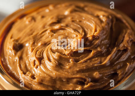 Hausgemachte süße Cookie Butter in einem Glas Stockfoto