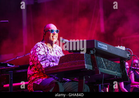 Musiker Stevie Wonder führt auf der Bühne während der 1. Tag des Lebens ist schöne Festival 2015 in Las Vegas Stockfoto