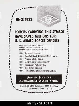 Printanzeige, United States Military Academy, West Point, 1960er Jahre Yearbook Advertising, USA Stockfoto