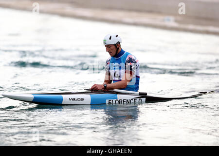 Der Brite David Florence während die Männer Single Kanu (C1) Finale im Whitewater Stadium am vierten Tag der Olympischen Spiele in Rio, Brasilien. Stockfoto