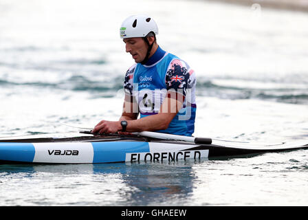 Der Brite David Florence während die Männer Single Kanu (C1) Finale im Whitewater Stadium am vierten Tag der Olympischen Spiele in Rio, Brasilien. Stockfoto