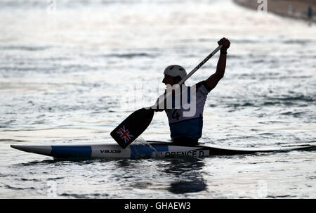 Der Brite David Florence während die Männer Single Kanu (C1) Finale im Whitewater Stadium am vierten Tag der Olympischen Spiele in Rio, Brasilien. Stockfoto