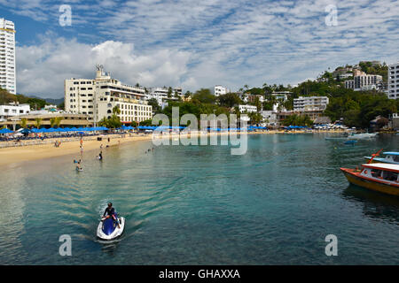 Playa Caleta Strand, Acapulco, Mexiko Stockfoto