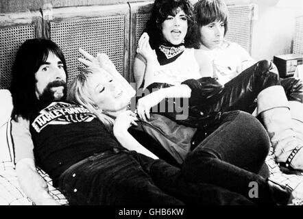 DIESER IS SPINAL TAP USA 1984 Rob Reiner Heavy-Metal-Musiker HARRY SHEARER Und CHRISTOPHER GUEST Mit Groupies. Komödie-Regie: Rob Reiner Stockfoto