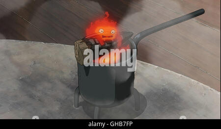 DAS WANDELNDE SCHLOSS Hauru keine Ugoku Shiro / Howl es Moving Castle Japan 2004 Hayao Miyazaki Feuer-Teufel Calcifer Regie: Hayao Miyazaki aka. Hauru keine Ugoku Shiro / das wandelnde schloss Stockfoto