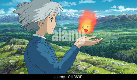 DAS WANDELNDE SCHLOSS Hauru keine Ugoku Shiro / Howl es Moving Castle Japan 2004 Hayao Miyazaki Sophie Und Feuer-Teufel Calcifer Regie: Hayao Miyazaki aka. Hauru keine Ugoku Shiro / das wandelnde schloss Stockfoto