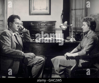KOMMISSAR MAIGRET STELLT EINE FALLE Maigret neigen un Piege Frankreich/Italien 1957 Jean Delannoy JEAN DESAILLY (Marcel Maurin), ANNIE GIRARDOT (YVONNE MAURIN) Regie: Jean Delannoy aka. Maigret neigen un piege Stockfoto