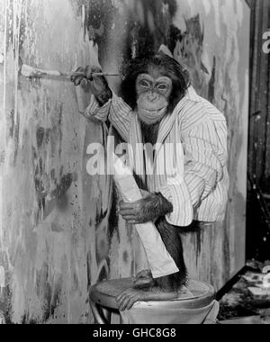WHAT A WAY TO GO! Was für eine Art an Go USA 1964 J. Lee Thompson Schimpanse als Maler, Malerei Schimpansen Regie: J. Lee Thompson Alias. What a Way to Go Stockfoto