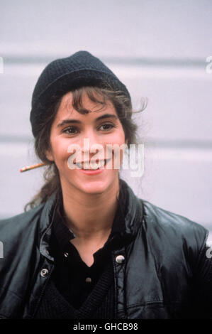 QUICKSILVER USA 1986 Thomas Michael Donnelly JAMI GERTZ (Terri) schützt wie ein Fahrrad messenger deren harten Außenseite ihre wirkliche Verletzlichkeit. Regie: Donnelly Stockfoto