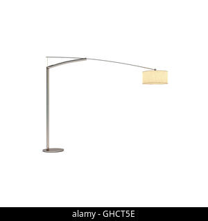 Bebnt Stehleuchte, isoliert auf weißem Hintergrund 3D-Rendering Stockfoto