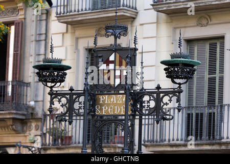 Nizza Straßenlaterne aus Barcelona Spanien Stockfoto