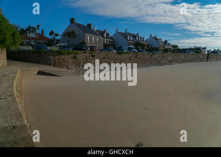 La Rocque Strand,, Grouville, Jersey, Kanalinseln. Stockfoto