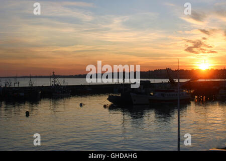 Sonnenuntergang von Bridlington Hafen Stockfoto