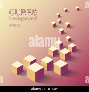 Isometrische Würfel Hintergrund Stock Vektor