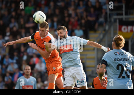 HADERSLEV, Denmark - 4. August 2016: Dritte Runde Eliminierung, Europa League Spiel Philadelphia - KGHM Zaglebie Lubin 1:1. Stockfoto