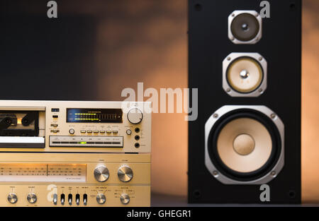 HiFi-Receiver und Tape-Deck recorder Stockfoto