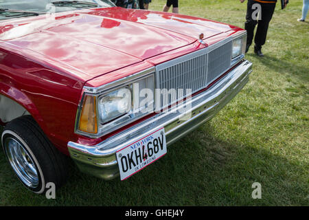 classic red American Cadillac at car show Stockfoto