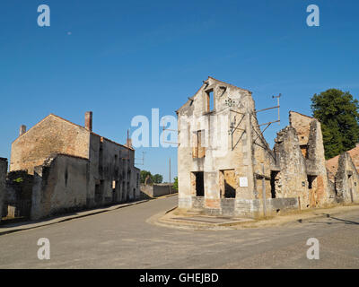 Oradour Sur Glane Krieg Denkmal Dorf Ruinen, Haute Vienne, Frankreich Stockfoto
