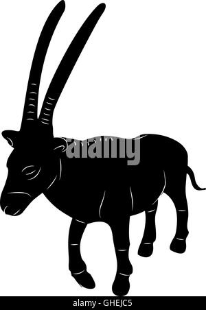 Oryx Antilope stilisierte Vektor-Illustration-Symbol. Stock Vektor