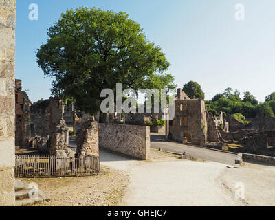 Oradour Sur Glane Krieg Denkmal Dorf Ruinen, Haute Vienne, Frankreich Stockfoto