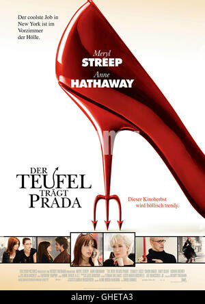 DER TEUFEL TRÄGT PRADA The Devil wears Prada USA 2006 David Frankel Filmplakat Regie: David Frankel aka. Der Teufel trägt Prada Stockfoto