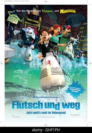 FLUTSCH UND WEG gespült entfernt UK/USA 2006 David Bowers, Sam fiel Filmplakat Regie: David Bowers, Sam fiel aka. Flutsch und Weg Stockfoto