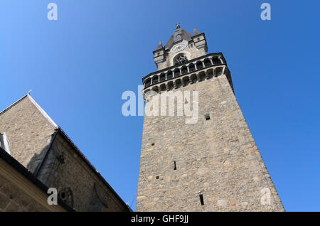 Haslach eine der Mühl: befestigten Turm der St.-Nikolaus-Kirche, Österreich, Oberösterreich, Oberösterreich, Mühlviertel Stockfoto