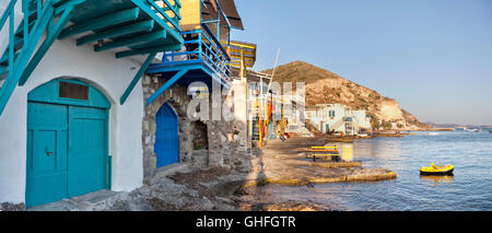 Buntes Dorf Klima in Insel Milos, Griechenland Stockfoto