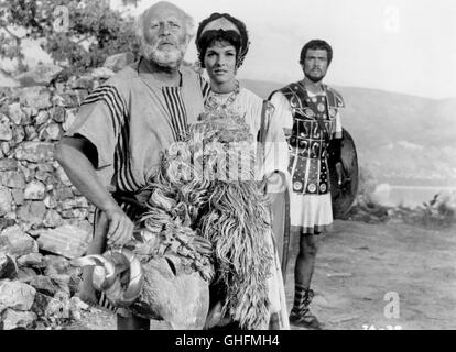 JASON und die Argonauten UK/USA 1964 Don Chaffey Argos (LAURENCE NAISMITH) mit dem Goldenen Vlies, Medea (NANCY KOVACK), Jason (TODD ARMSTRONG) Regie: Don Chaffey Stockfoto