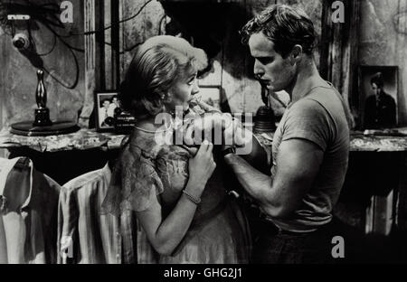 VIVIEN LEIGH (Blanche DuBois), MARLON BRANDO (Stanley Kowalski)-Regie: Elia Kazan aka. A Streetcar Named Desire Stockfoto