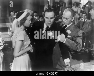 TERESA WRIGHT (Elly Wilosek), MARLON BRANDO (Ken Wilcheck), EVERETT SLOANE (Dr. Brock)-Regie: Fred Zinnemann aka. die Männer Stockfoto