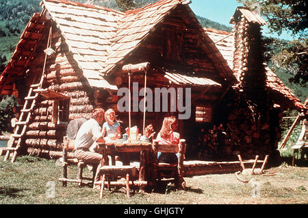 Entnervt von der Großstadt sterben Zieht es Familie Robinson in Die Unberührte Natur der Rocky Mountains. Doch wurde aus der Ferne Wie Das Ersehnte Idylle Erscheint, Entpuppt Sich Vor Ort als Gefährliche verlangt... Bild: ROBERT F. LOGAN, SUSAN DAMANTE SHAW, Schinken LARSEN, HOLLYE HOLMES Regie: Stewart Raffill aka. Die Abenteuer der Wildnis-Familie Stockfoto