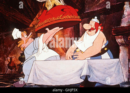 Während Asterix Damit weltweit ist Rom Zu Erobern, Erobert Obelix Das Herz Eines Kochs, der Ihn Mit Leckereien Versorgt. Regie: RenÄ Goscinny aka. Les Douze Travaux d'Asterix Stockfoto