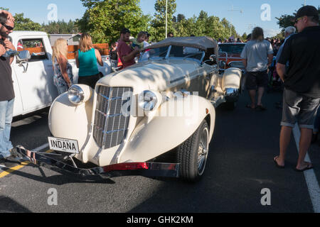 1934 Duesenberg Auburn Cabrio auf Americarna Oldtimer zeigen Inglewood, New Plymouth, Neuseeland. Stockfoto