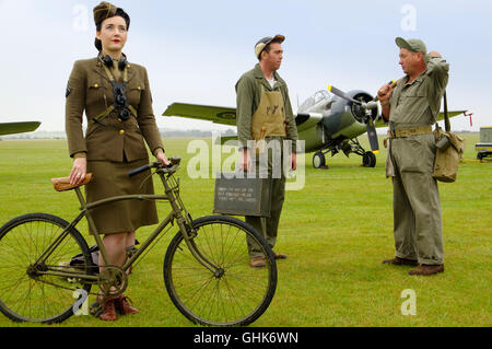 Reenactors in amerikanischer Uniform bei Duxford Air Display, Stockfoto