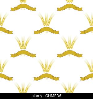 Weizen Ribbon nahtlose Muster Stock Vektor