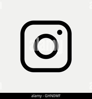 Vektor schwarze Kamerasymbol auf grauem Hintergrund Stock Vektor