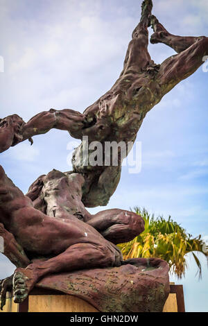 Ballaja Bronzeskulptur in Old San Juan, Puerto Rico Stockfoto