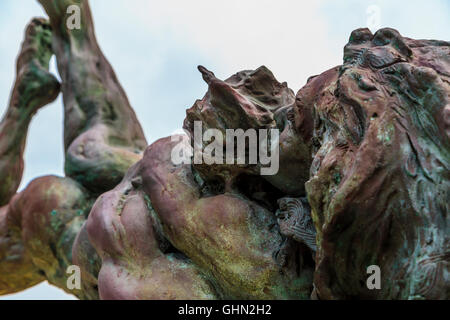 Ballaja Bronzeskulptur in Old San Juan, Puerto Rico Stockfoto