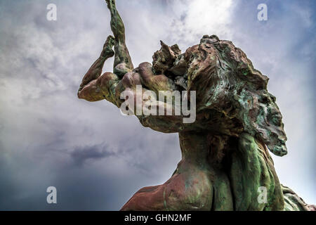 Ballaja Bronzeskulptur in Old San Juan, Puerto Rico Stockfoto