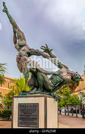 Ballaja Bronzeskulptur in Old San Juan, Puerto Rico Stockfoto