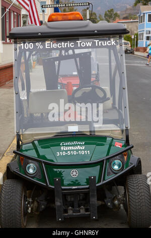 Golf-Cart In Avalon, Santa Catalina Island geparkt. Stockfoto