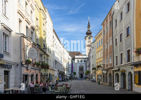 Linz: Altstadt, Blick zum Landhaus (State House), Österreich, Oberösterreich, OÖ Zentralraum Stockfoto