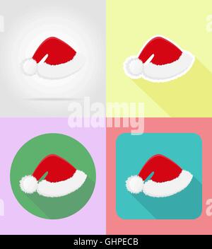 Weihnachten und Neujahr flache Symbole Vektor-Illustration auf Hintergrund isoliert Stock Vektor