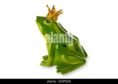 Abbildung vom Froschkönig isoliert auf weißem Hintergrund Stockfoto